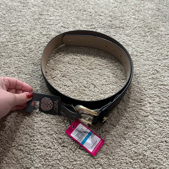 Vince Camuto Accessories - NWT Vince Camuto Black & Gold Dressy Belt Women’s Size Large Faux Leather